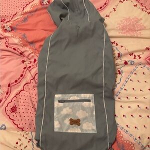 Gray Dog Raincoat with Cloud Pocket